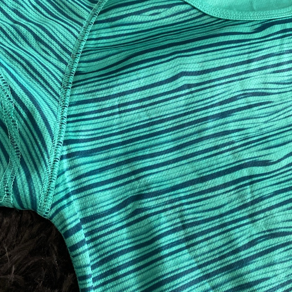 Champion duodry dark seafoam green and navy horizontal strap sporty top - Picture 7 of 17